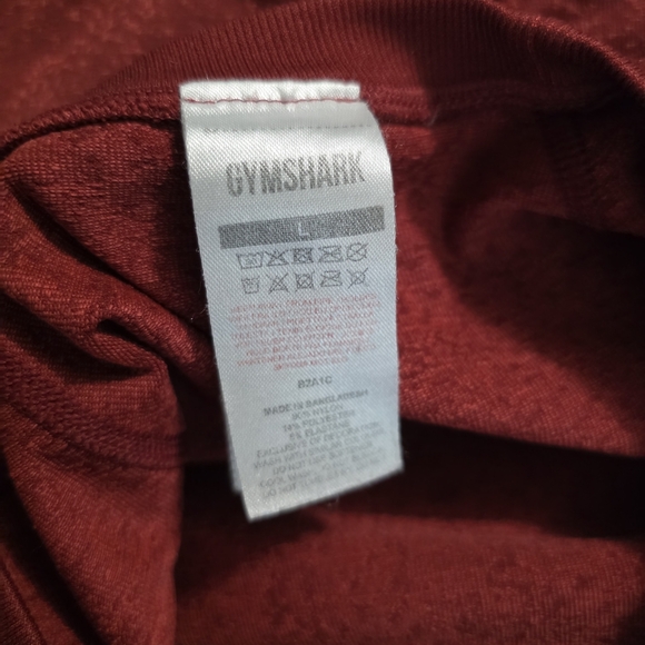 Gymshark Deep Red Fitness Long Sleeve Crop Top Size Large - Picture 5 of 6